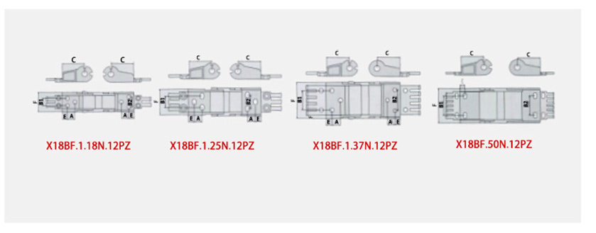 18系列微小型拖鏈接頭尺寸圖 18系列微小型拖鏈接頭尺寸圖